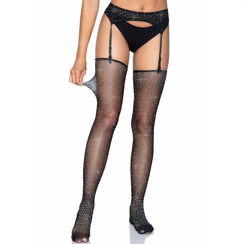 LEG AVENUE - MEDIAS BRILLANTES CON LIGUERO TALLA ÚNICA - Nuvica