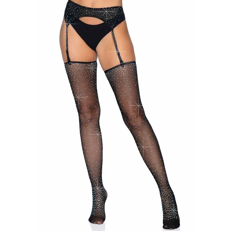 LEG AVENUE - MEDIAS BRILLANTES CON LIGUERO TALLA ÚNICA - Nuvica