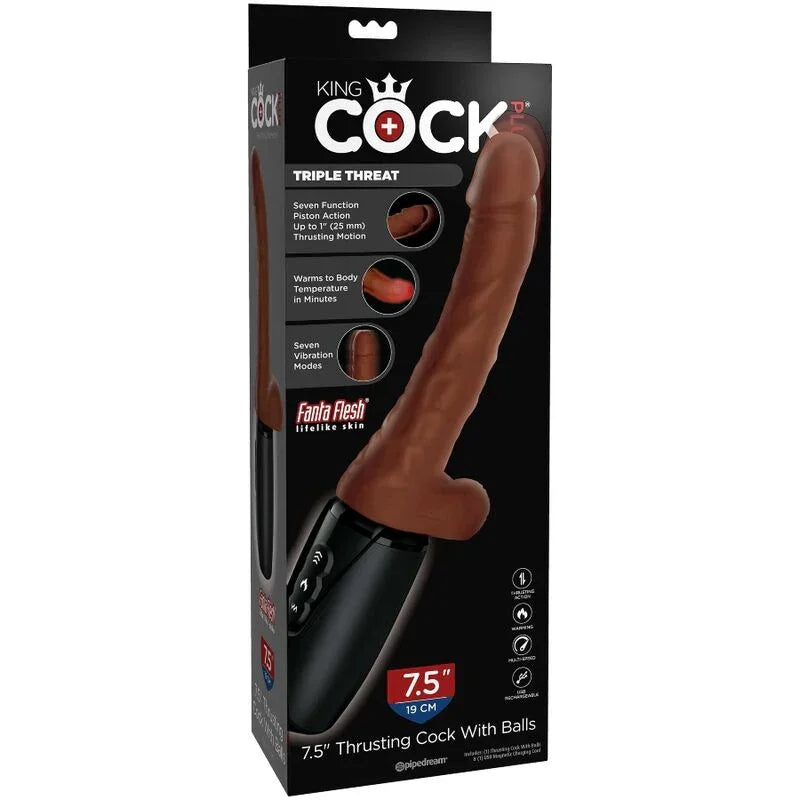 KING COCK - PLUS TRIPLE THREAT MARRÓN - Nuvica