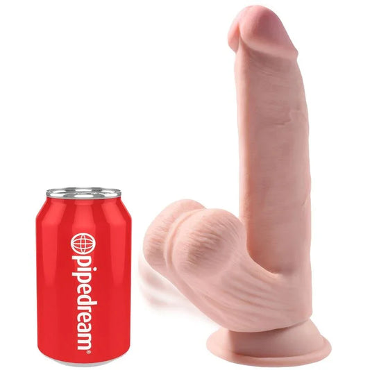 KING COCK - PLUS 3D DILDO SWINGING BALLS 24.5 CM NATURAL - Nuvica