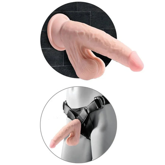 KING COCK - PLUS 3D DILDO SWINGING BALLS 15.2 CM NATURAL - Nuvica