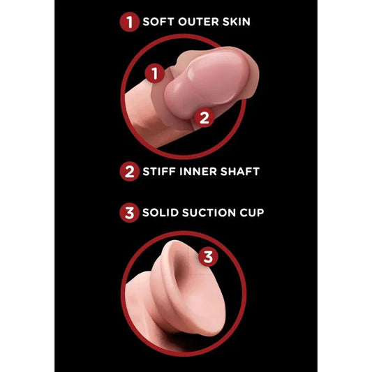 KING COCK - PLUS 3D DILDO SWINGING BALLS 12.7 CM - Nuvica