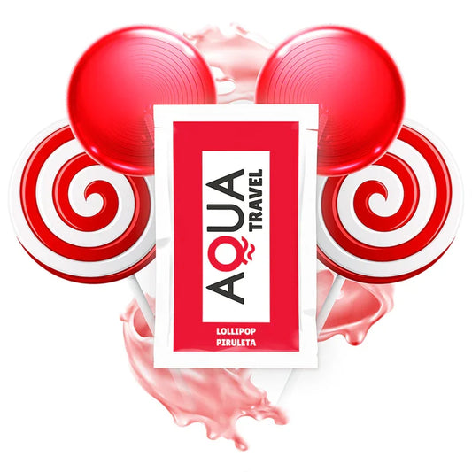 AQUA TRAVEL - LUBRICANTE BASE AGUA SABOR PIRULETA 6 ML - Nuvica