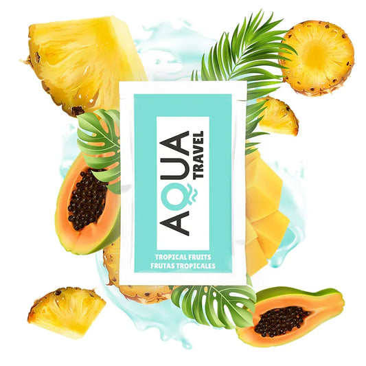 AQUA TRAVEL - LUBRICANTE BASE AGUA SABOR FRUTAS TROPICALES 6 ML - Nuvica