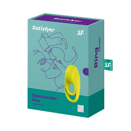 SATISFYER - SPECTACULAR DUO ANILLO VIBRADOR AMARILLO - Nuvica