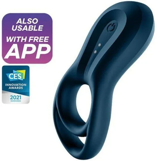 SATISFYER - EPIC DUO ANILLO VIBRADOR APP AZUL - Nuvica