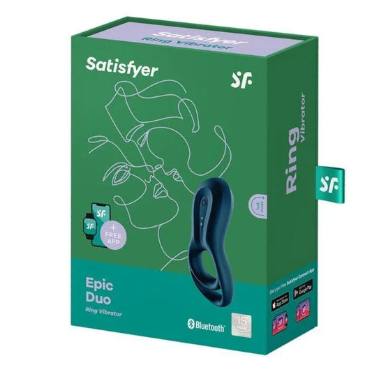 SATISFYER - EPIC DUO ANILLO VIBRADOR APP AZUL - Nuvica