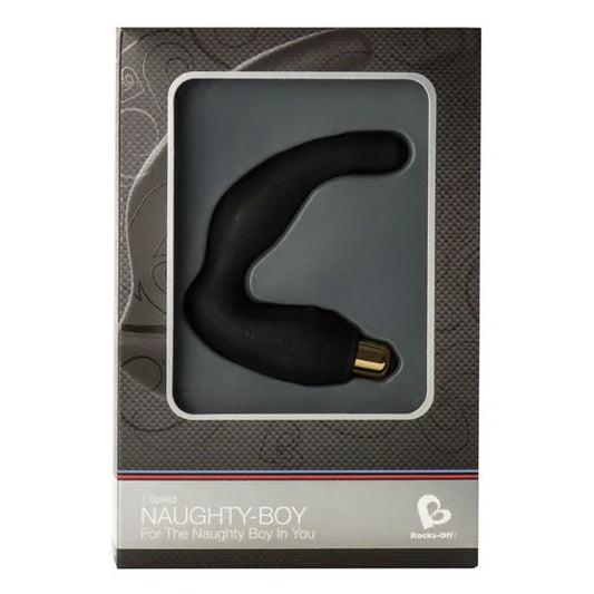 ROCKS-OFF - NAUGHTY-BOY MASAJEADOR DEL PUNTO G MASCULINO 7 V NEGRO - Nuvica