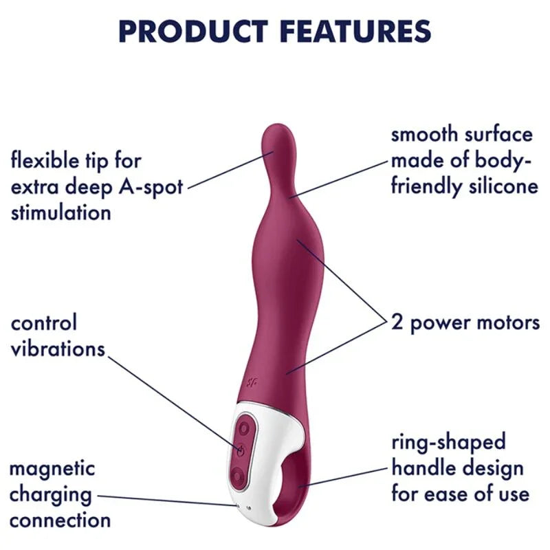 SATISFYER - AMAZING 1 VIBRADOR PUNTO A BERRY - Nuvica