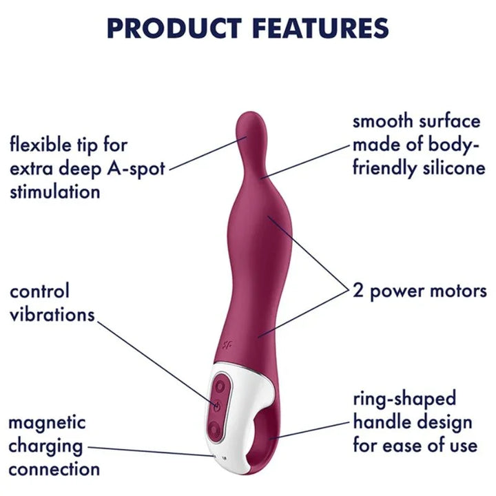SATISFYER - AMAZING 1 VIBRADOR PUNTO A BERRY - Nuvica