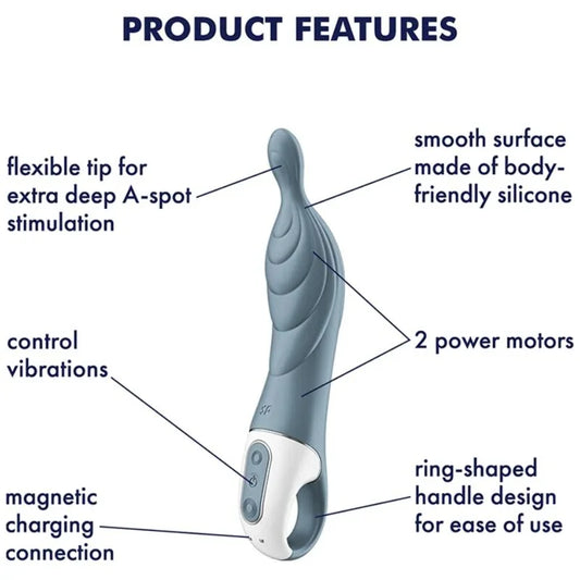 SATISFYER - AMAZING 2 VIBRADOR PUNTO A GRIS - Nuvica