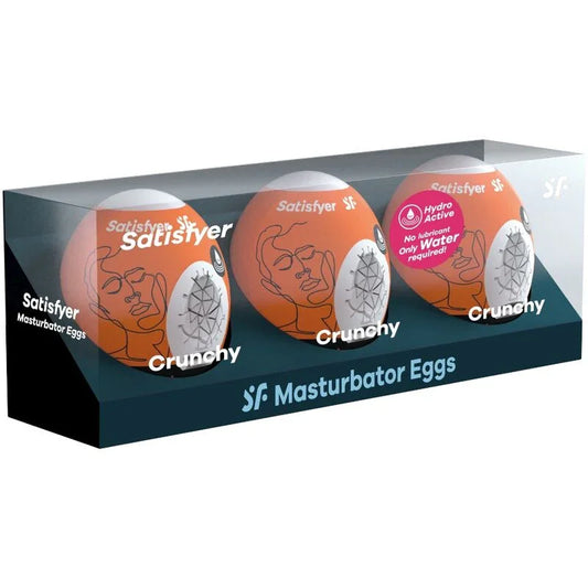 SATISFYER - 3 HUEVOS MASTURBADORES NAUGHTY, SAVAGE & CRUNCHY - Nuvica