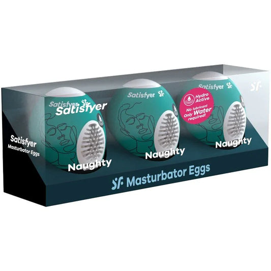 SATISFYER - 3 HUEVOS MASTURBADORES NAUGHTY - Nuvica