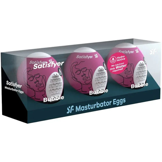 SATISFYER - 3 HUEVOS MASTURBADORES BUBBLE - Nuvica