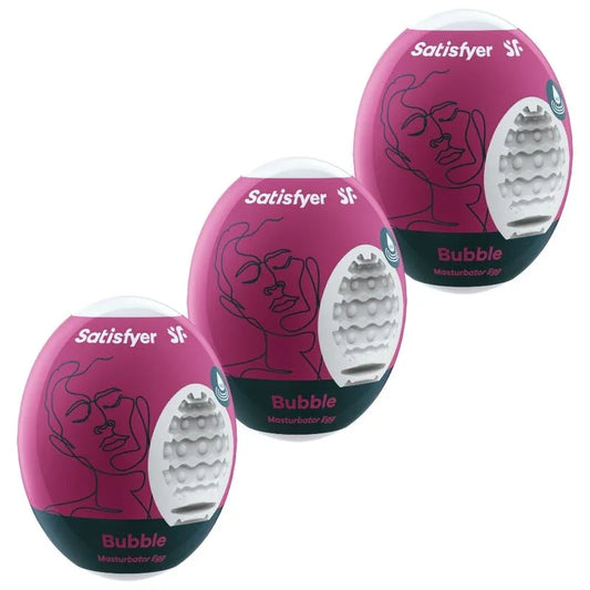 SATISFYER - 3 HUEVOS MASTURBADORES BUBBLE - Nuvica