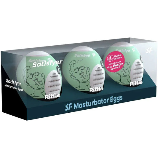 SATISFYER - 3 HUEVOS MASTURBADORES RIFFLE - Nuvica