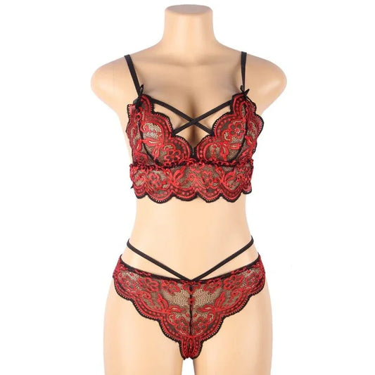 SUBBLIME - SET DOS PIEZAS TOP Y PANTIES ENCAJE S/M - Nuvica