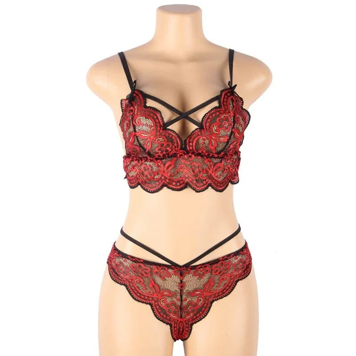 SUBBLIME - SET DOS PIEZAS TOP Y PANTIES ENCAJE S/M - Nuvica