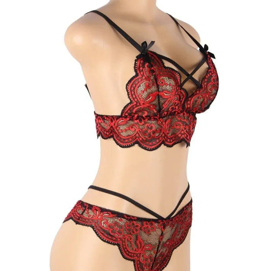 SUBBLIME - SET DOS PIEZAS TOP Y PANTIES ENCAJE S/M - Nuvica