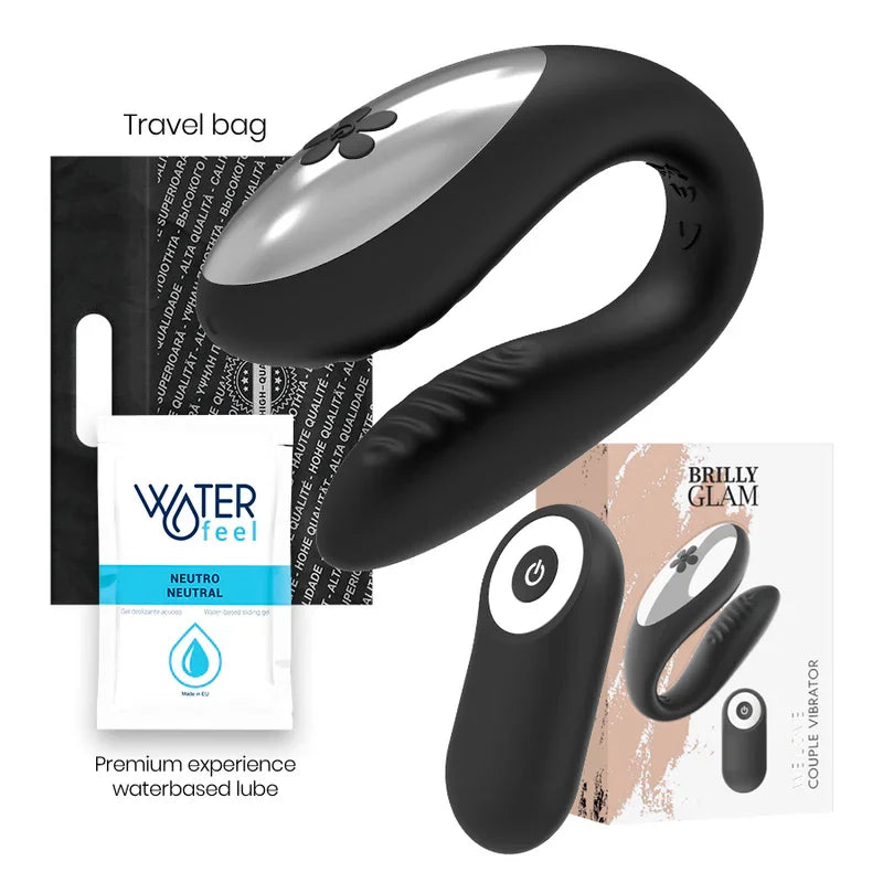 BRILLY GLAM - WE LOVE VIBRADOR PARA PAREJAS CONTROL REMOTO NEGRO - Nuvica