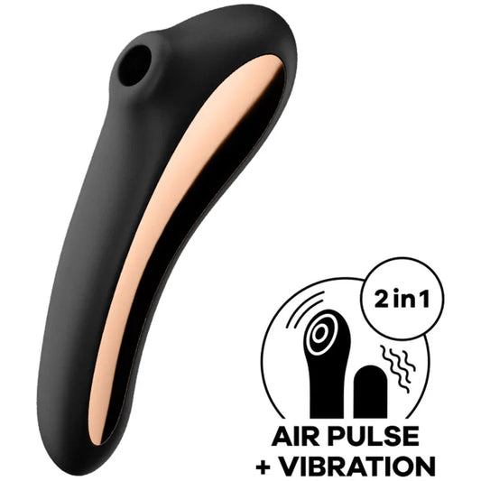 SATISFYER - DUAL KISS ESTIMULADOR CLITORIS NEGRO - Nuvica