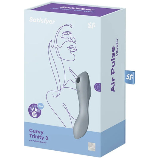 SATISFYER - CURVY TRINITY 3 ESTIMULADOR Y VIBRADOR GRIS - Nuvica