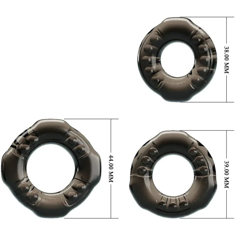 BAILE - COCK RINGS YVONNE SET 3 ANILLOS PENE - Nuvica