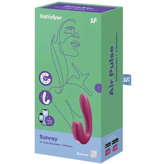SATISFYER - SUNRAY ESTIMULADOR Y VIBRADOR APP ROJO - Nuvica