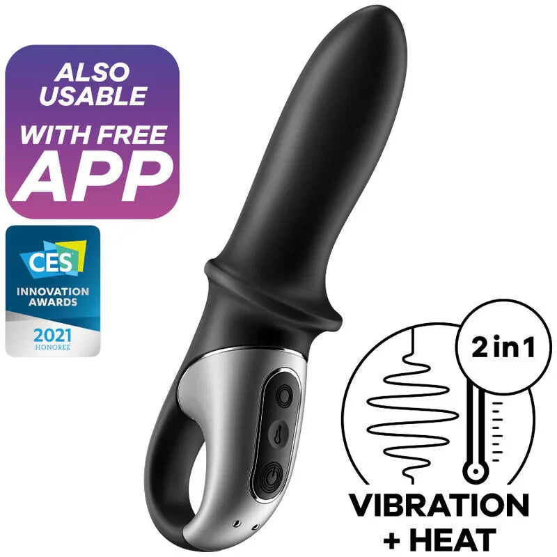 SATISFYER - HOT PASSION VIBRADOR ANAL APP NEGRO - Nuvica
