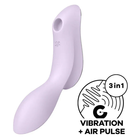 SATISFYER - CURVY TRINITY 2 ESTIMULADOR Y VIBRADOR NEGRO - Nuvica