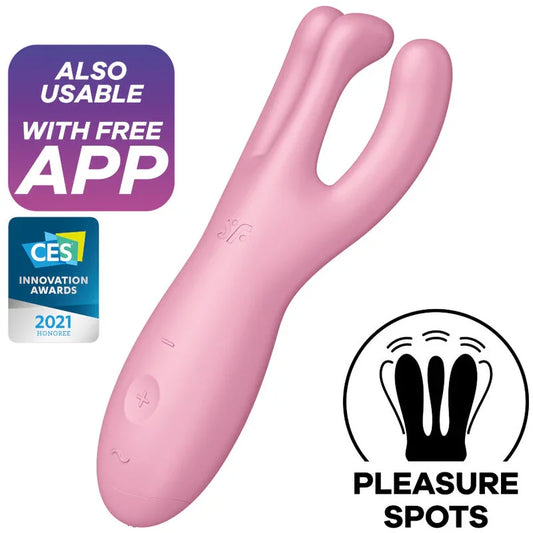 SATISFYER - THREESOME 4 VIBRADOR APP ROSA - Nuvica