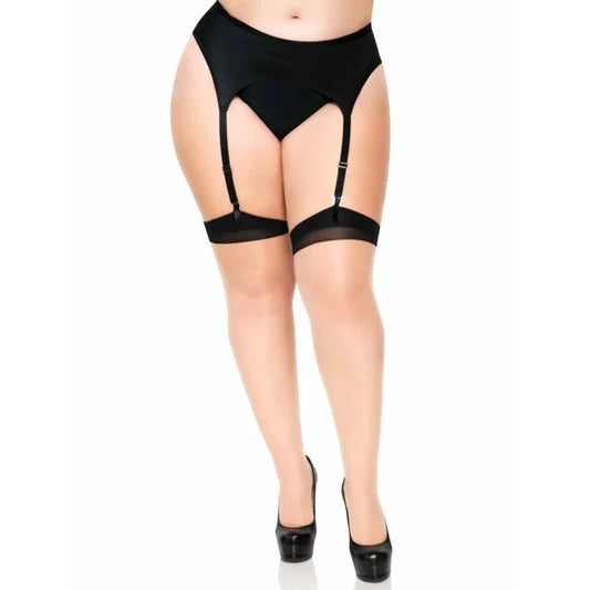 LEG AVENUE - MEDIAS NUDE CON TACON CUBANO Y COSTURA TRASERA PLUS - Nuvica