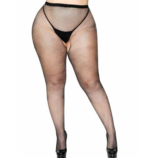LEG AVENUE - PANTYS DE REJILLA CON ABERTURA EN LA ENTREPIERNA PLUS - Nuvica