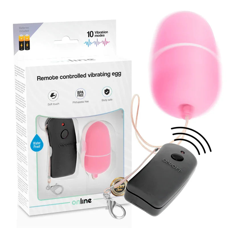 ONLINE - HUEVO VIBRADOR CON MANDO CONTROL REMOTO ROSA - Nuvica