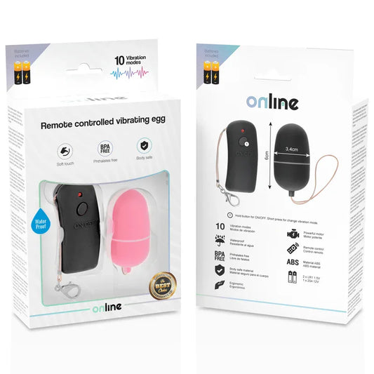 ONLINE - HUEVO VIBRADOR CON MANDO CONTROL REMOTO ROSA - Nuvica