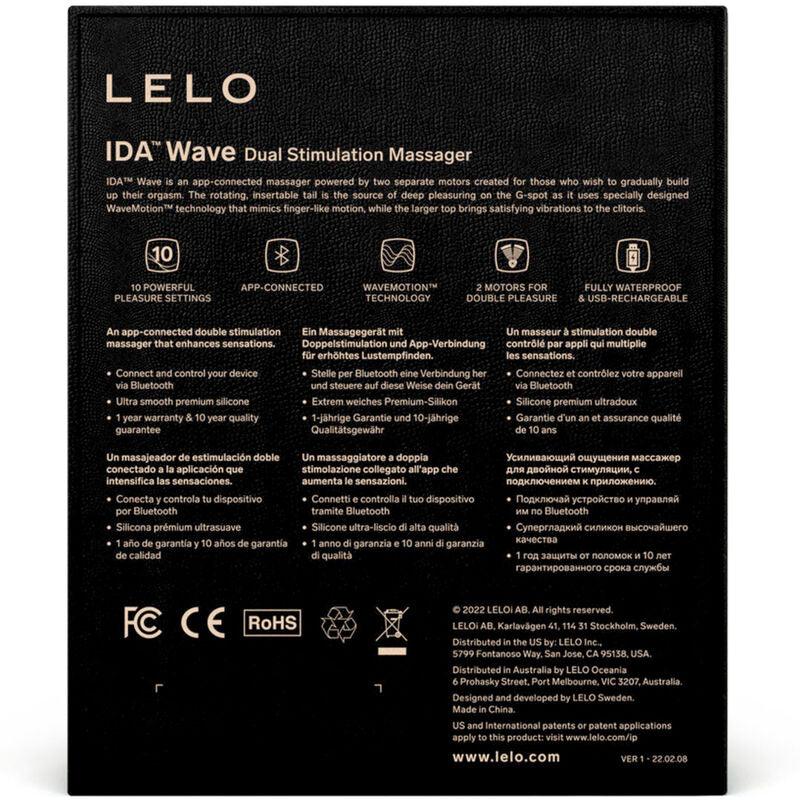 LELO - IDA WAVE MASAJEADOR PAREJAS NEGRO - Nuvica