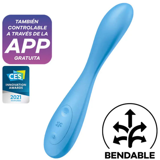SATISFYER - G-SPOT FLEX 4+ MULTI VIBRADOR APP AZUL - Nuvica