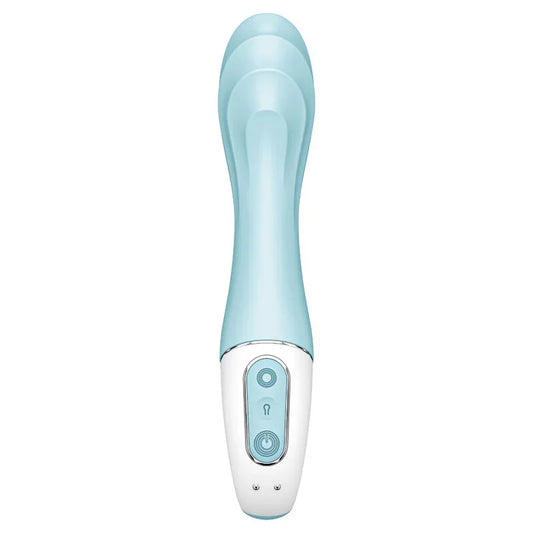 SATISFYER - AIR PUMP VIBRATOR 5+ VIBRADOR PUNTO G INFLABLE APP AZUL - Nuvica