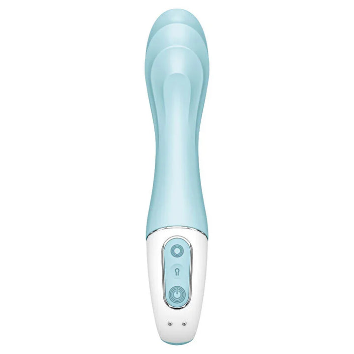 SATISFYER - AIR PUMP VIBRATOR 5+ VIBRADOR PUNTO G INFLABLE APP AZUL - Nuvica