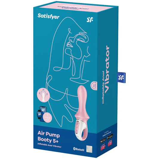 SATISFYER - AIR PUMP BOOTY 5+ VIBRADOR ANAL INFLABLE ROSA - Nuvica