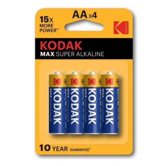 KODAK - MAX SUPER PILA ALCALINA AA LR6 BLISTER*4 - Nuvica