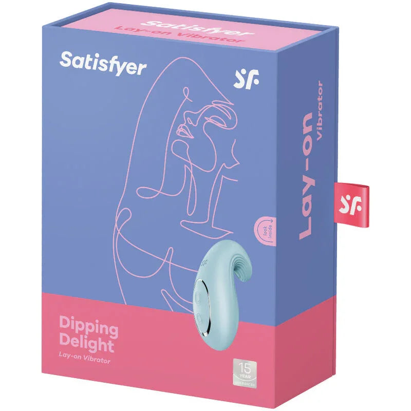 SATISFYER - DIPPING DELIGHT VIBRADOR LAY-ON AZUL - Nuvica