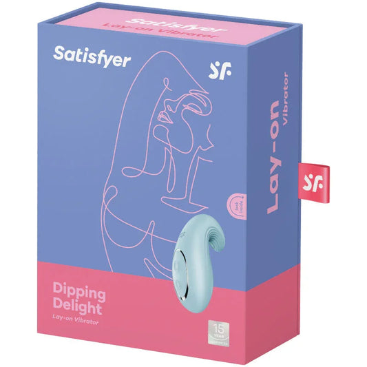 SATISFYER - DIPPING DELIGHT VIBRADOR LAY-ON AZUL - Nuvica