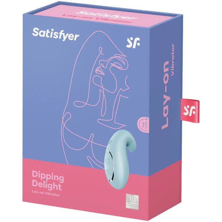 SATISFYER - DIPPING DELIGHT VIBRADOR LAY-ON AZUL - Nuvica