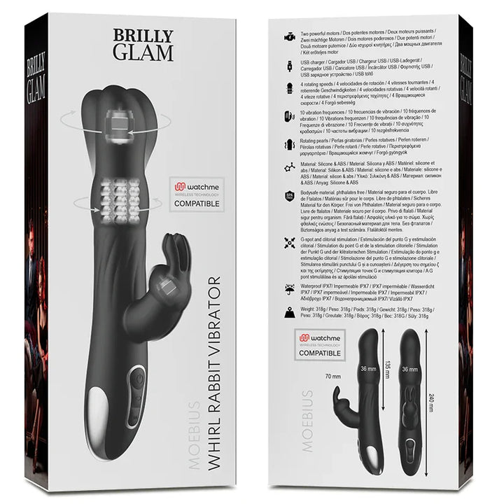 BRILLY GLAM - MOEBIUS RABBIT VIBRATOR & ROTATOR COMPATIBLE CON WATCHME WIRELESS TECHNOLOGY - Nuvica