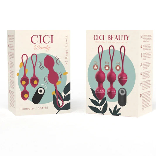 CICI BEAUTY - PREMIUM SILICONE 3 VIBRATING KEGEL BEADS REMOTE CONTROL - Nuvica