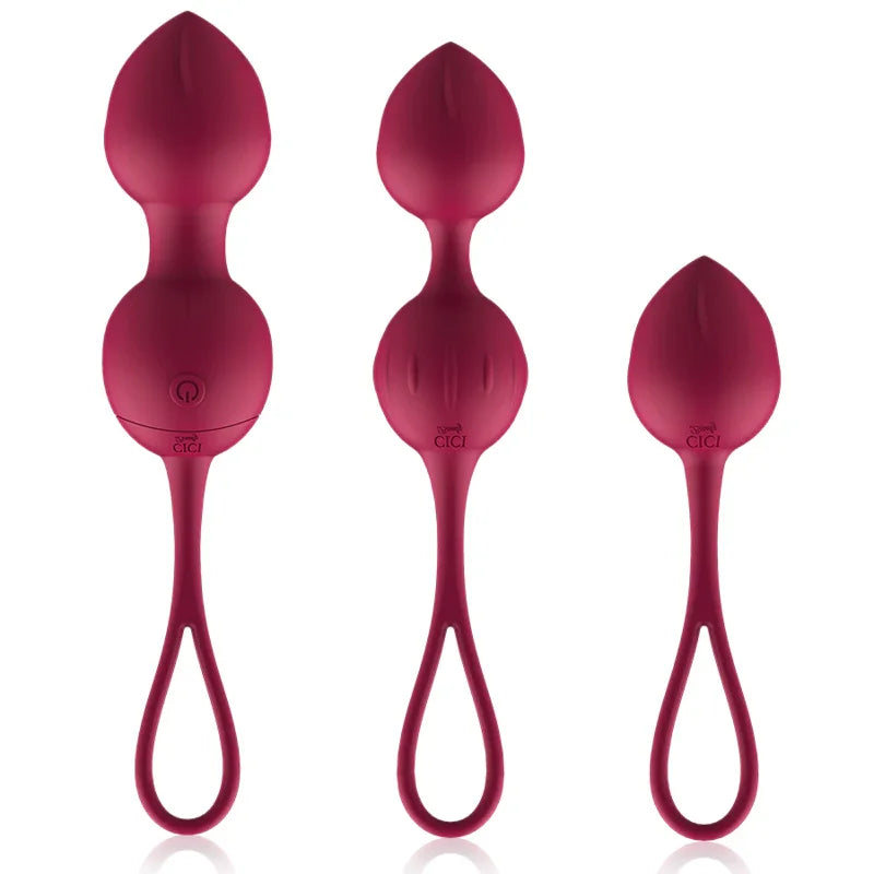CICI BEAUTY - PREMIUM SILICONE 3 VIBRATING KEGEL BEADS REMOTE CONTROL - Nuvica