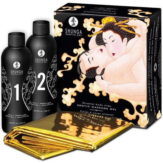 SHUNGA - GEL DE MASAJE ERÓTICO CUERPO A CUERPO ORIENTAL MELÓN MANGO - Nuvica