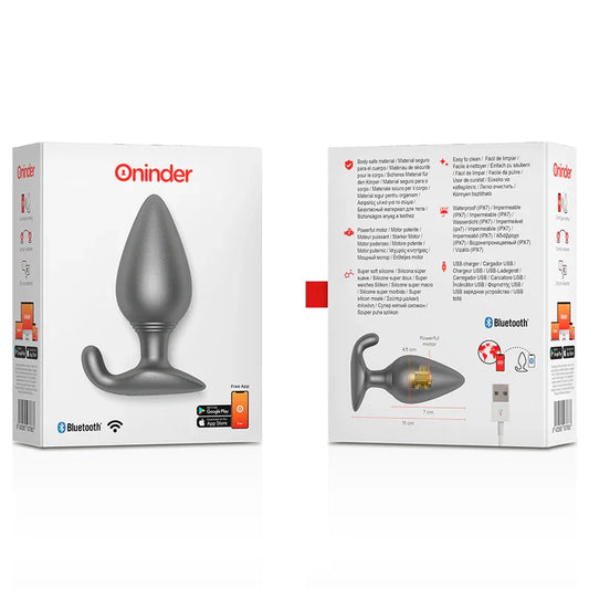 ONINDER - RIO PLUG ANAL VIBRADOR NEGRO - APP GRATUITA - Nuvica