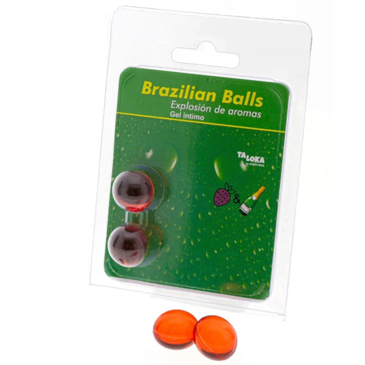 TALOKA - BRAZILIAN BALLS GEL ÍNTIMO FRESAS & CHAMPN 2 BOLAS - Nuvica